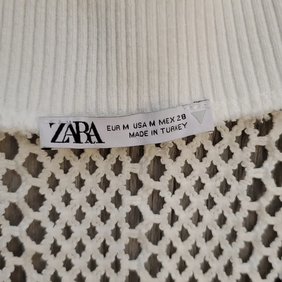 Zara White Crochet Vest size Medium - Picture 7 of 10